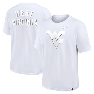 T-shirt Nike blanc West Virginia Mountaineers Statement 2-Hit Max90 pour homme