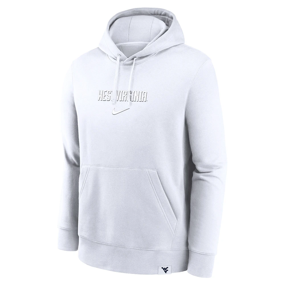 Sweat à capuche Nike West Virginia Mountaineers Statement Wordmark Lockup pour homme blanc