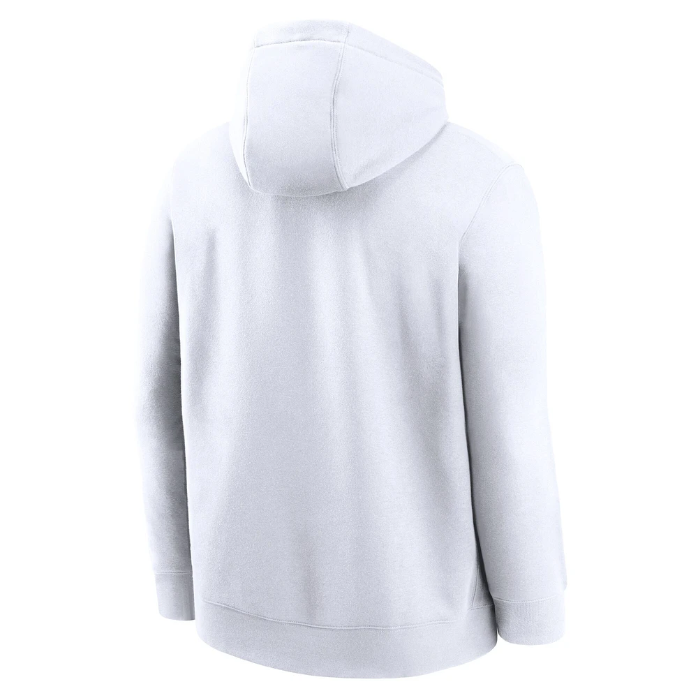 Sweat à capuche Nike West Virginia Mountaineers Statement Wordmark Lockup pour homme blanc