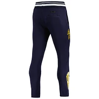 Men's Pro Standard Navy West Virginia Mountaineers Script Tail Fleece Sweatpants