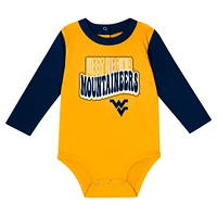 Newborn & Infant West Virginia Mountaineers Double Up Long Sleeve Bodysuit Pant Set