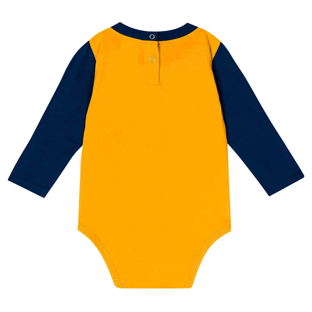 Newborn & Infant West Virginia Mountaineers Double Up Long Sleeve Bodysuit Pant Set