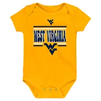 Newborn Navy West Virginia Mountaineers Sunday Comics 3-Pack Bodysuit Set