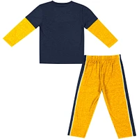 Toddler Colosseum Navy/Gold West Virginia Mountaineers Long Sleeve T-Shirt & Pants Set