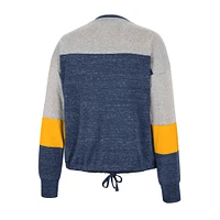 Women's Colosseum Navy West Virginia Mountaineers Joanna Tie Front Long Sleeve T-Shirt