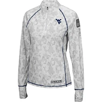 Colosseum White West Virginia Mountaineers OHT Military Appreciation Officer Arctic Camo Fitted Lightweight 1/4-Zip Jacket