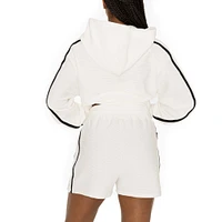 Women's Gameday Couture Cream West Virginia Mountaineers Down, Set, Go Pullover Hoodie and Shorts Set