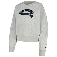 Women's Heather Gray West Virginia Mountaineers Classic 3-Hit Pullover Sweatshirt