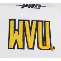 Women's Pro Standard White West Virginia Mountaineers Classic Three-Hit Boxy Cropped T-Shirt