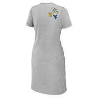 Women's WEAR by Erin Andrews Heather Gray West Virginia Mountaineers Knotted T-Shirt Dress