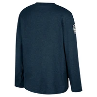 Youth Colosseum Heather Navy West Virginia Mountaineers OHT Military Appreciation Oorah Long Sleeve T-Shirt