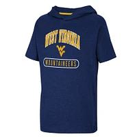 Youth Colosseum Heather Navy West Virginia Mountaineers Varsity Hooded T-Shirt