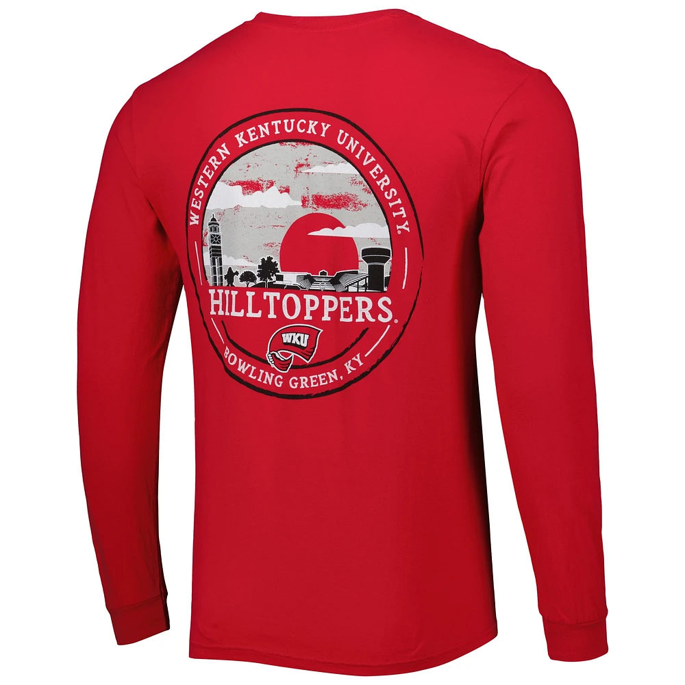 Men's Red Western Kentucky Hilltoppers Circle Campus Scene Long Sleeve T-Shirt