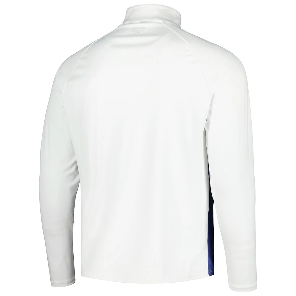 Haut Ahead Blanc/Royal WGC-Dell Technologies Match Play Potter Raglan Dip-Dye Quarter-Zip pour homme