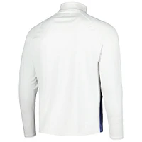 Haut Ahead Blanc/Royal WGC-Dell Technologies Match Play Potter Raglan Dip-Dye Quarter-Zip pour homme