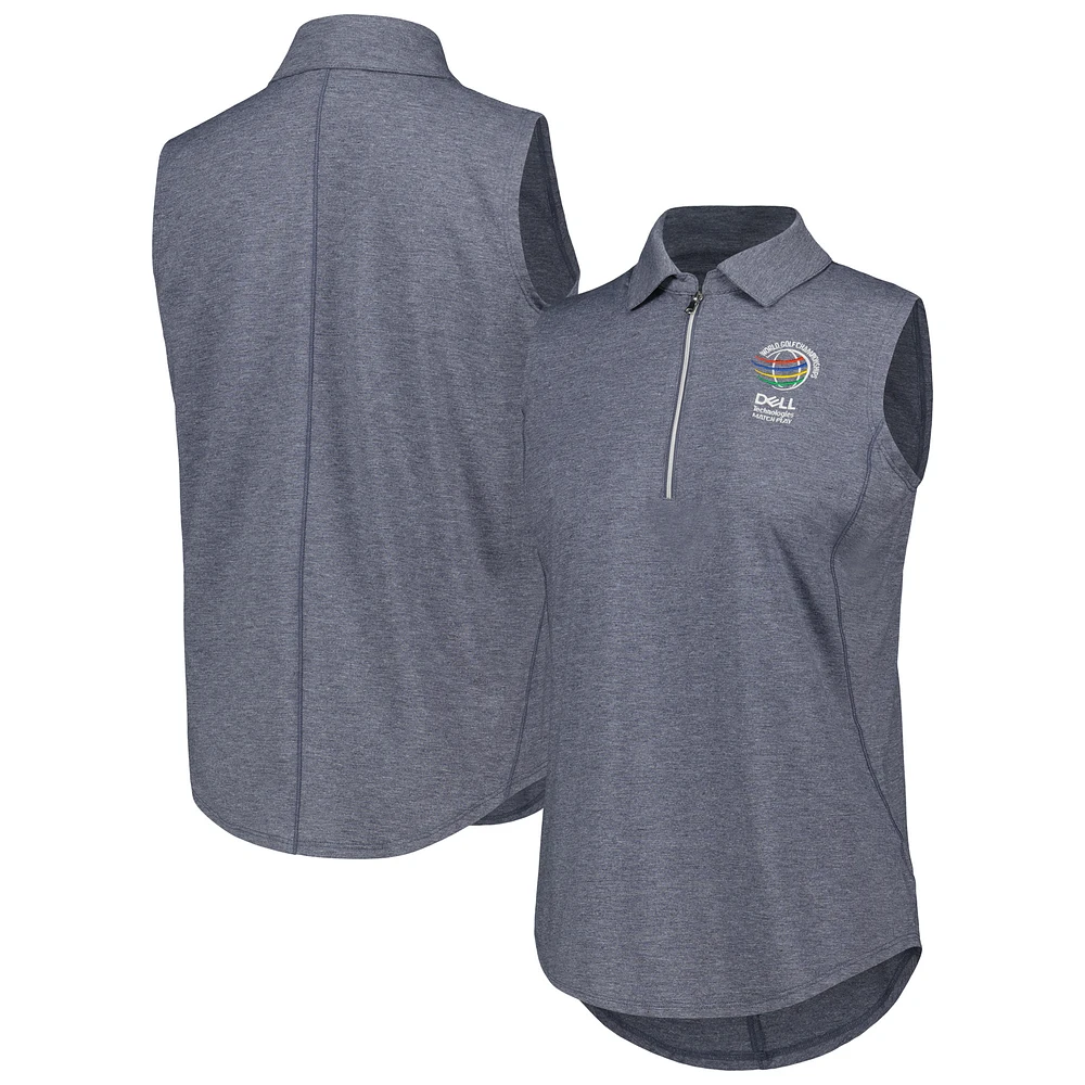 Polo sans manches Ahead Navy WGC-Dell Technologies Match Play Casitas Streak Tri-Blend pour femme