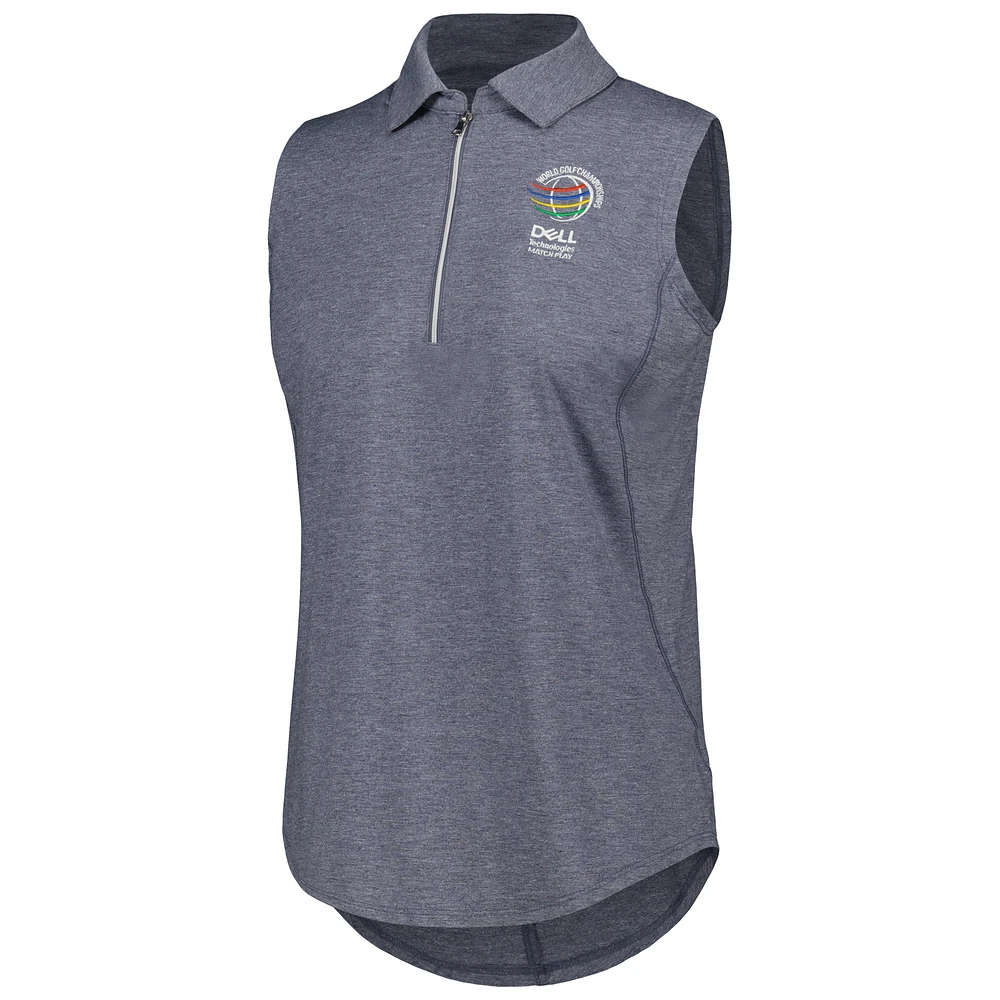 Polo sans manches Ahead Navy WGC-Dell Technologies Match Play Casitas Streak Tri-Blend pour femme