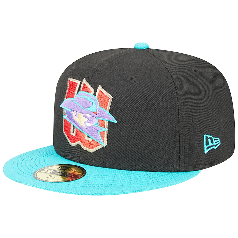 Casquette ajustée 59FIFTY Wrangler New Era Wichita Wind Surge pour homme, noire