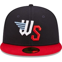 Men's New Era Navy Wichita Wind Surge Authentic Collection Road 59FIFTY Fitted Hat