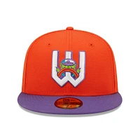 Men's New Era Orange/Purple Wichita Wind Surge Honey Butter Chicken Biscuit Theme Night 59FIFTY Fitted Hat