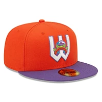 Men's New Era Orange/Purple Wichita Wind Surge Honey Butter Chicken Biscuit Theme Night 59FIFTY Fitted Hat