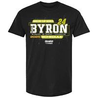 Men's Hendrick Motorsports Team Collection Black William Byron 2025 NASCAR Cup Series Schedule T-Shirt