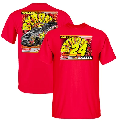 T-shirt rétro rouge pour homme de la collection Hendrick Motorsports Team, William Byron, Axalta Darlington