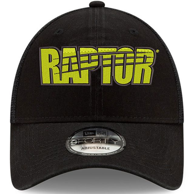 Casquette ajustable ajustable William Byron Raptor 9FORTY A-Frame Trucker Snapback New Era pour homme, noir