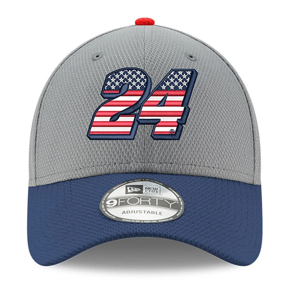 Men's New Era  Gray/Navy William Byron Salute 9FORTY Adjustable Hat