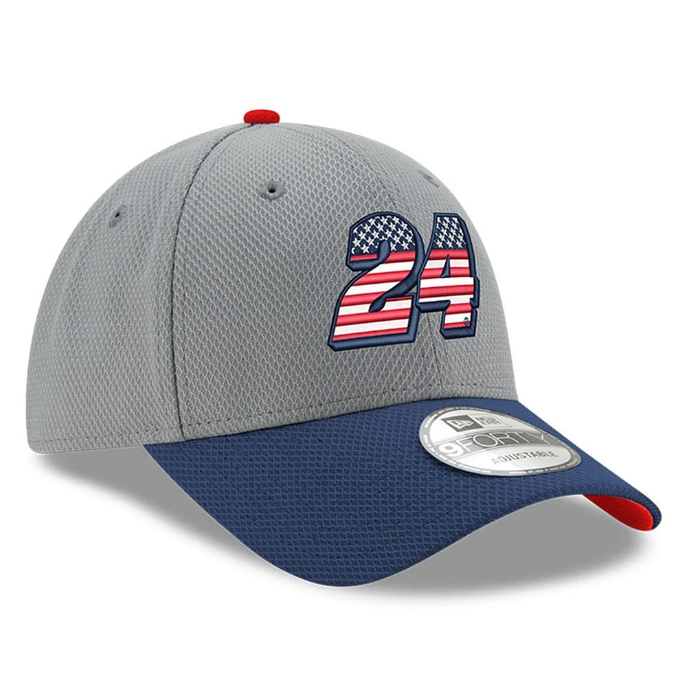 Men's New Era  Gray/Navy William Byron Salute 9FORTY Adjustable Hat