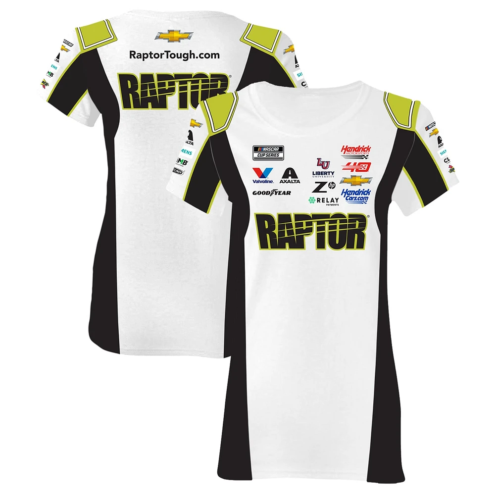 Women's Hendrick Motorsports Team Collection White/Black William Byron Raptor Uniform T-Shirt