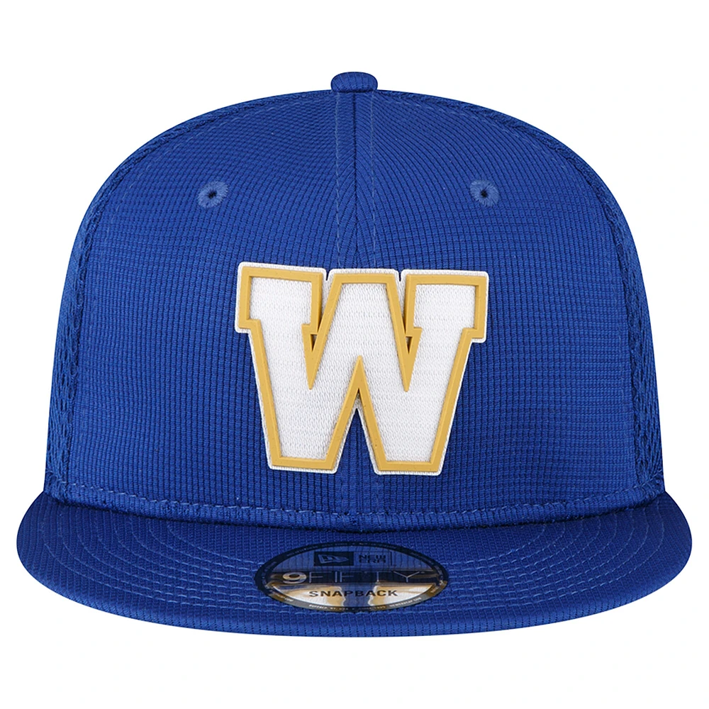 Men's New Era  Blue Winnipeg Blue Bombers Sideline 9FIFTY Snapback Hat
