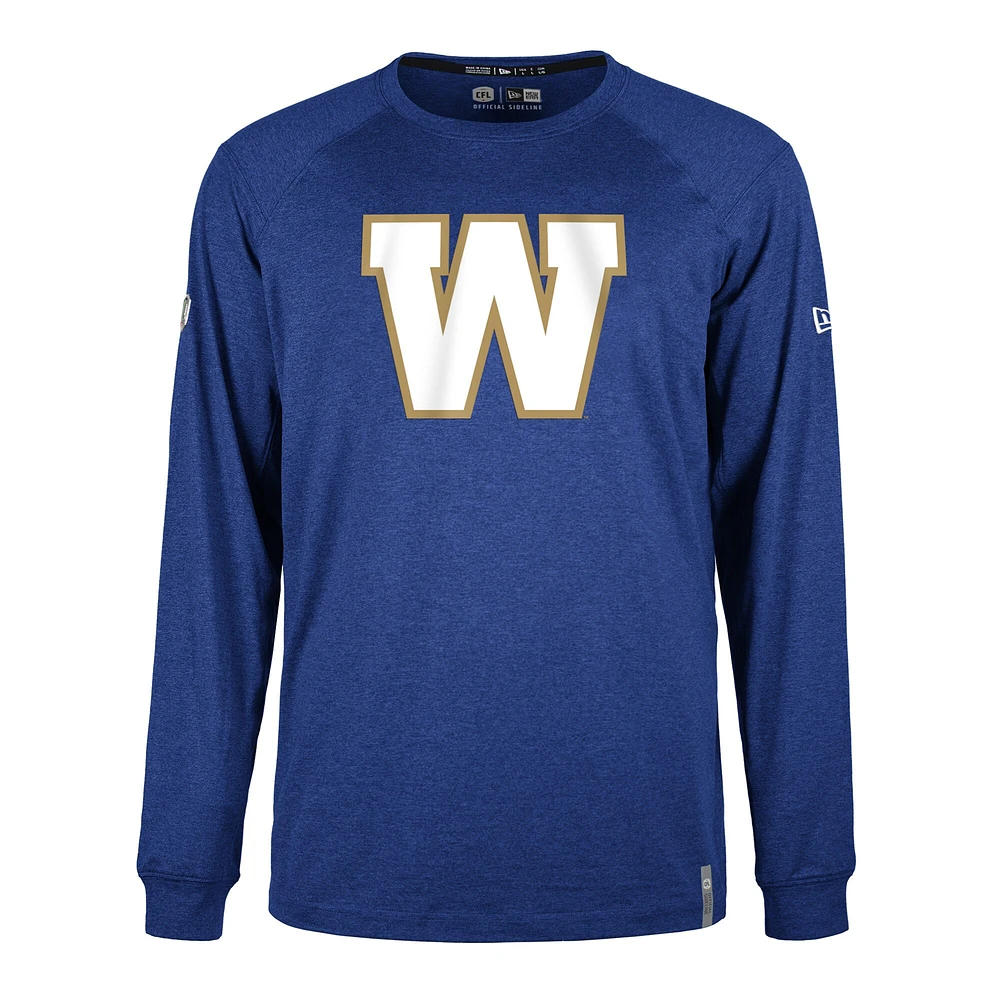 Men's New Era  Blue Winnipeg Bombers Sideline Thrive Performance Long Sleeve T-Shirt