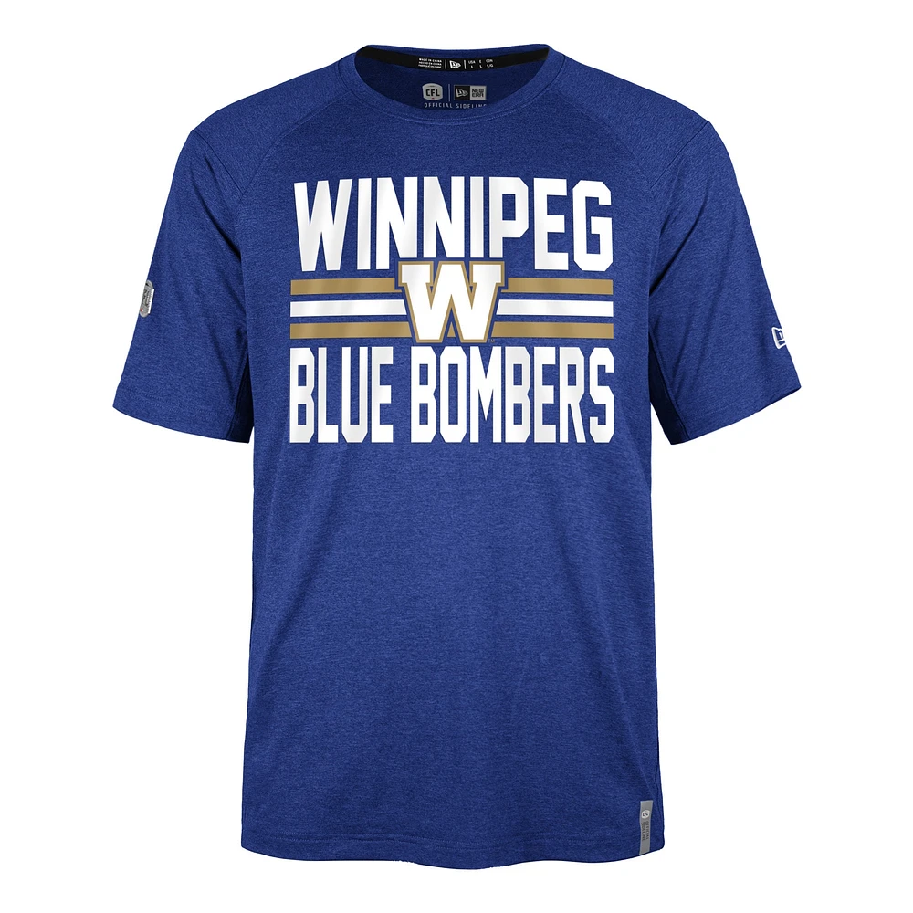 Men's New Era  Blue Winnipeg Bombers Sideline Varsity Performance T-Shirt