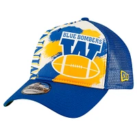 Men's New Era Blue Winnipeg Blue Bombers Turf Traditions 9FORTY Adjustable Hat