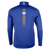 Men's New Era Royal Winnipeg Blue Bombers Sideline Edge Performance Quarter-Zip Top