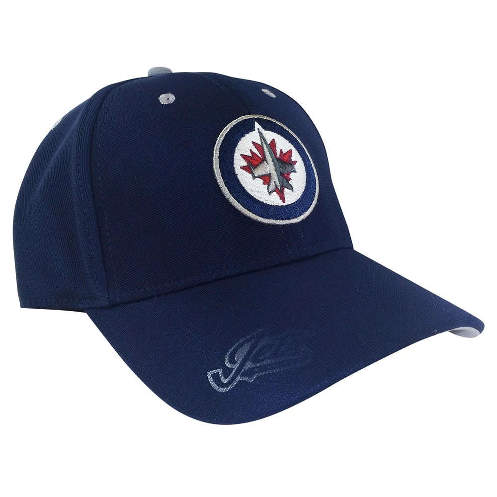 Men's American Needle Navy Winnipeg Jets E-Boss Primary Flex Hat