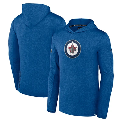 Sweat à capuche léger Authentic Pro bleu pour homme Fanatics Winnipeg Jets