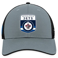 Men's Fanatics  Gray/Black Winnipeg Jets Authentic Pro Home Ice Trucker Adjustable Hat