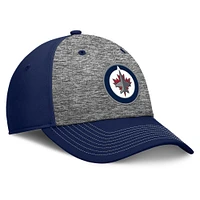 Men's Fanatics Gray/Navy Winnipeg Jets Fundamental Top Shelf 2-Tone Flex Hat