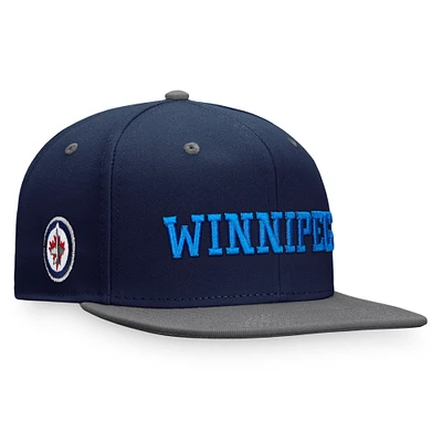 Men's Fanatics Navy/Blue Winnipeg Jets Heritage City Two-Tone - Snapback Hat