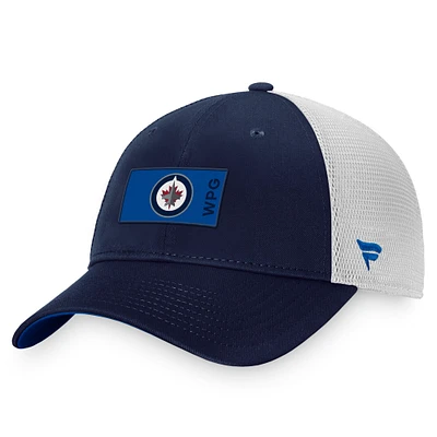 Men's Fanatics Navy Winnipeg Jets 2022 NHL Draft - Authentic Pro Rink Trucker Adjustable Hat