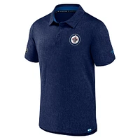 Men's Fanatics Navy Winnipeg Jets Authentic Pro Jacquard Polo