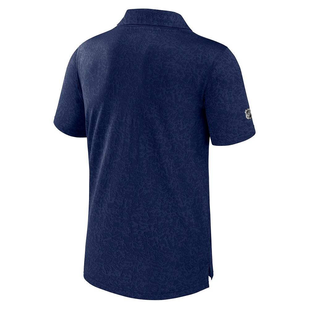 Men's Fanatics Navy Winnipeg Jets Authentic Pro Jacquard Polo