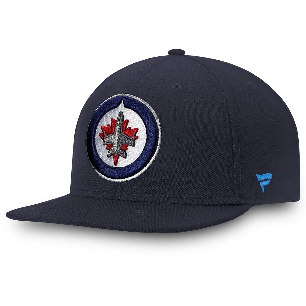Fanatics Branded Navy Winnipeg Jets Core Primary Logo Fitted - Chapeau
