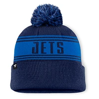 Bonnet en tricot bleu marine Enforcer de Winnipeg Jets avec pompon pour homme