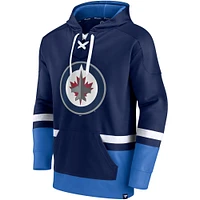 Men's Fanatics Navy Winnipeg Jets First Battle Power Play - Pullover Hoodie
