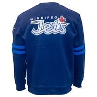 Men's Mitchell & Ness Navy Winnipeg Jets All Over Pullover Sweatshirt