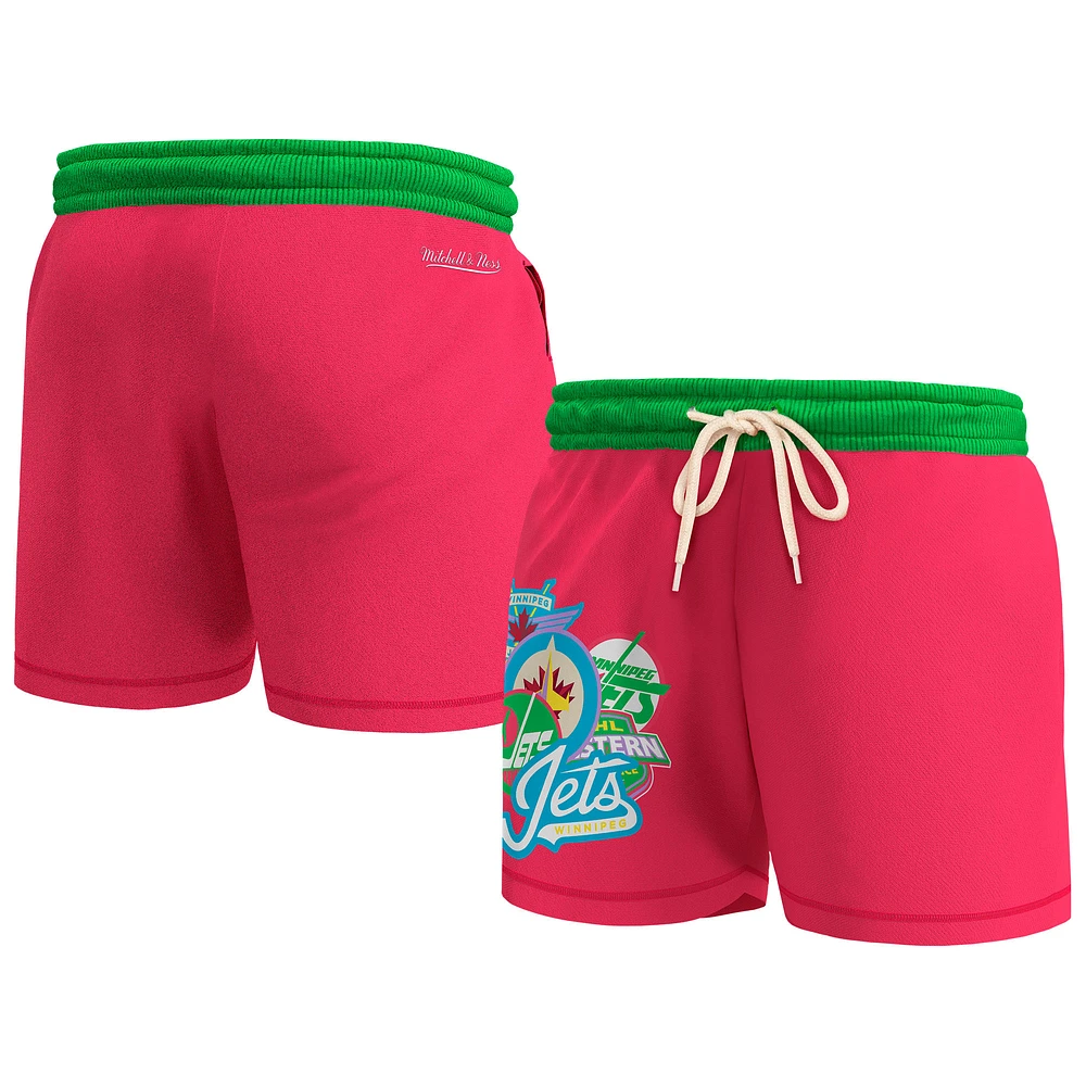 Men's Mitchell & Ness Pink Winnipeg Jets  Party Mix Shorts