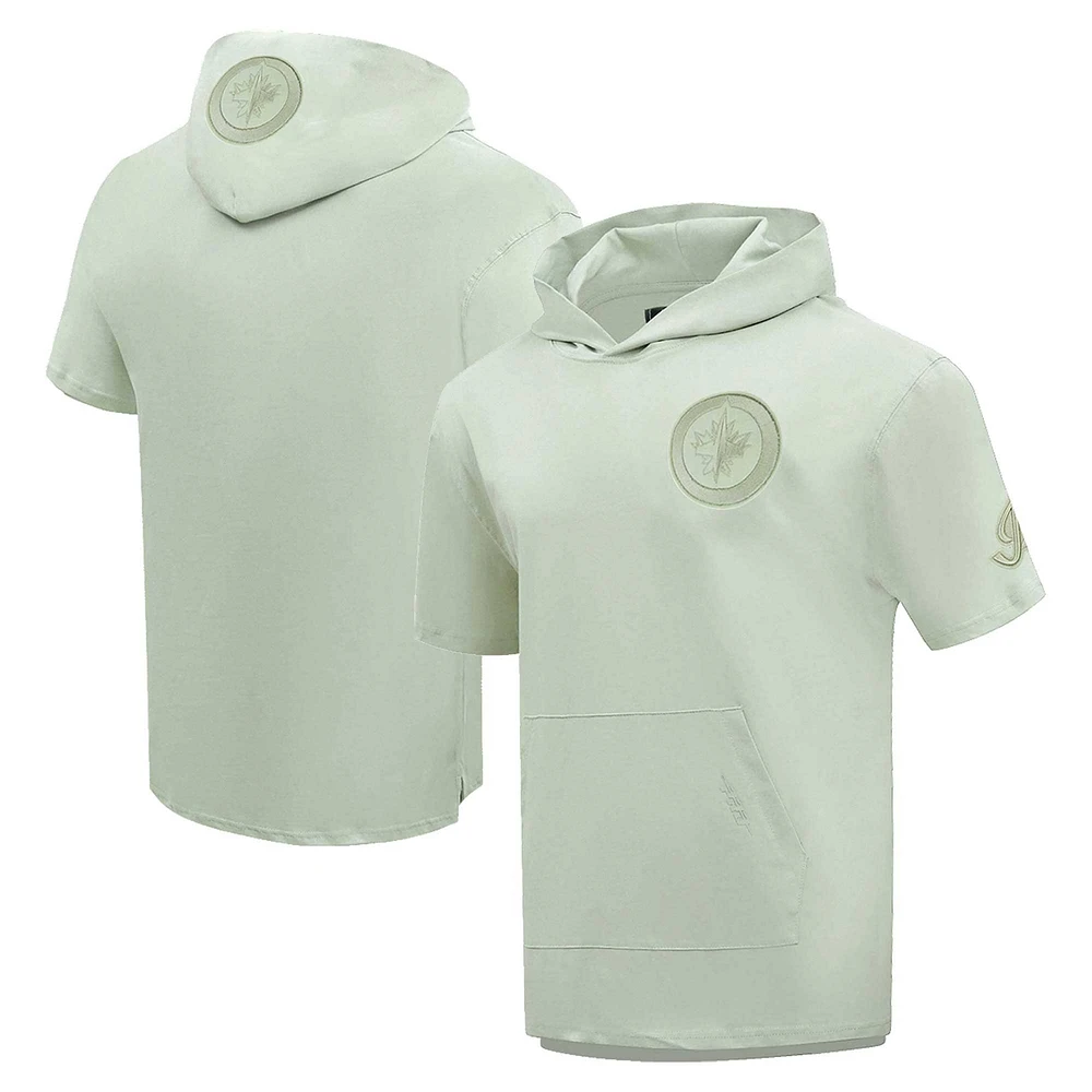 Men's Pro Standard Green Winnipeg Jets Neutral Short Sleeve Pullover Hoodie